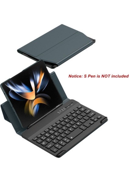 Samsung Galaxy Z Fold 5 Uyumlu Standlı Bluetooth Klavyeli ve Keyboard Kapak