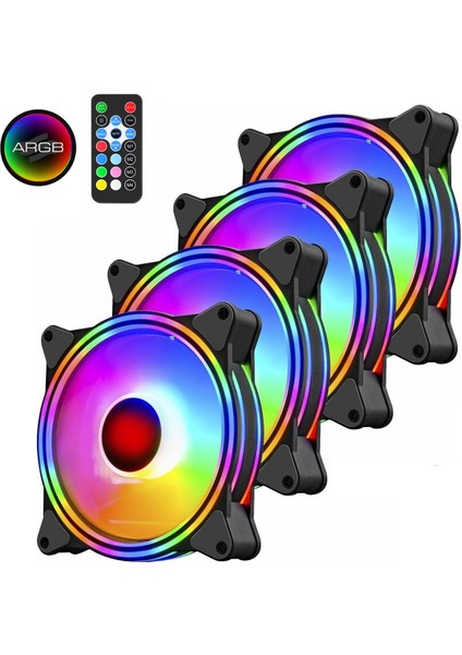 Spectre Pro Sessiz 4X120MM Kumandalı Argb Fan Seti Kasa Fanı