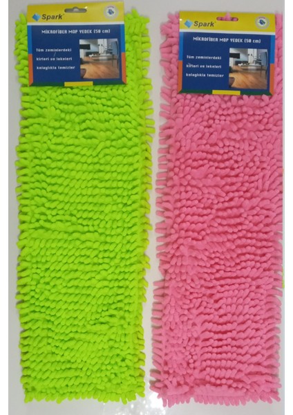 2 Adet Spark Makarna Mop Ucu Mikrofiber Paspas Yedeği 50 cm