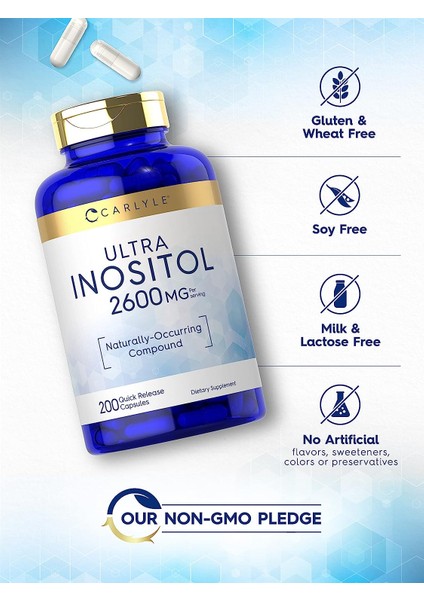 inositol 2600 mg Naturally Occurring Compound 200 Kapsul Büyük Boy