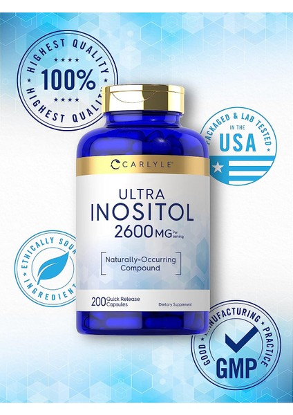 inositol 2600 mg Naturally Occurring Compound 200 Kapsul Büyük Boy