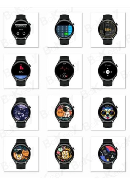 Watch 4 Curved Amoled Ekran Gps 3 Kordon Akıllı Saat Watch 8