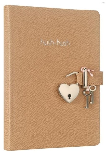 Victoria's Journals Hush Hush Kilitli Pastel Defter 80GR. 160 Yp.çizg. Bej