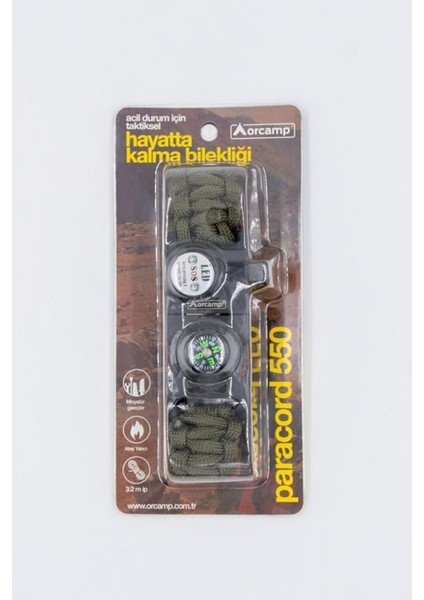 Paracord Hayatta Kalma Bilekliği Turuncu-Siyah modelleri