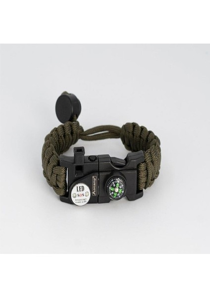 Paracord Hayatta Kalma Bilekliği Turuncu-Siyah fırsatları