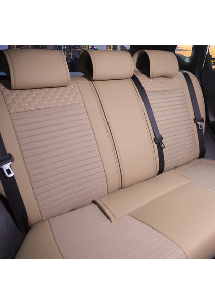 fiat Egea Hb Lüx Full Deri Oto Koltuk Kılıfı Ön Arka Takım Bej Giydirme Tip
