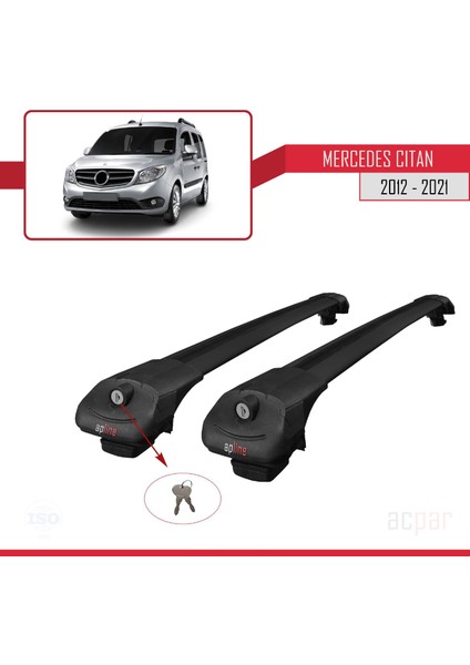 Mercedes Citan 2012-2021 Arası ile Uyumlu Ace-1 Ara Atkı Tavan Barı Siyah fırsatları