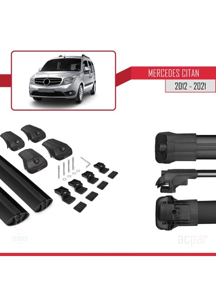 Mercedes Citan 2012-2021 Arası ile Uyumlu Ace-1 Ara Atkı Tavan Barı Siyah indirimleri