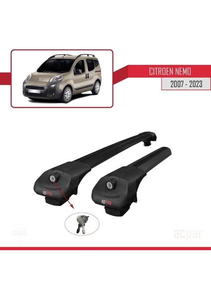 Citroen Nemo 2007 ve Sonrası ile Uyumlu Ace-1 Ara Atkı Tavan Barı Siyah