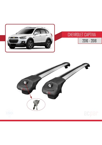 Chevrolet Captiva 2016-2018 Arası ile Uyumlu Ace-1 Ara Atkı Tavan Barı Gri