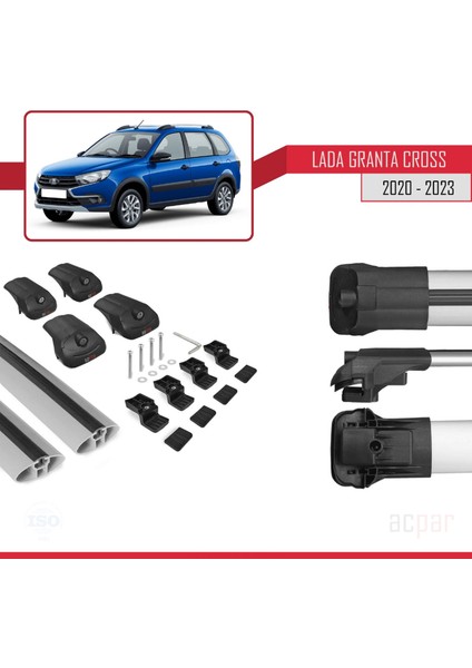 Lada Granta Cross 2020 ve Sonrası ile Uyumlu Ace-1 Ara Atkı Tavan Barı Gri