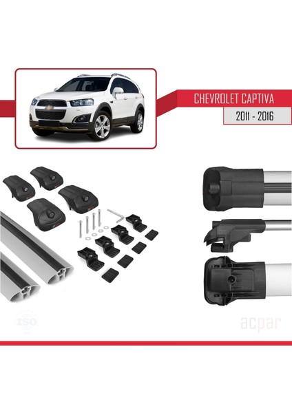 Chevrolet Captiva 2011-2016 Arası ile Uyumlu Ace-1 Ara Atkı Tavan Barı Gri indirimleri