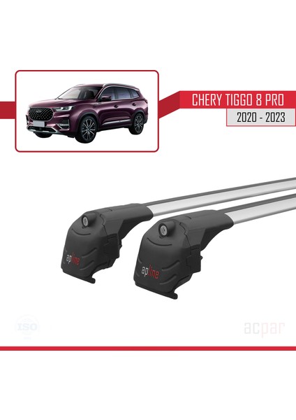 Chery Tiggo 8 Pro 2020 Sonrası ile Uyumlu Ace-2 Ara Atkı Tavan Barı Gri