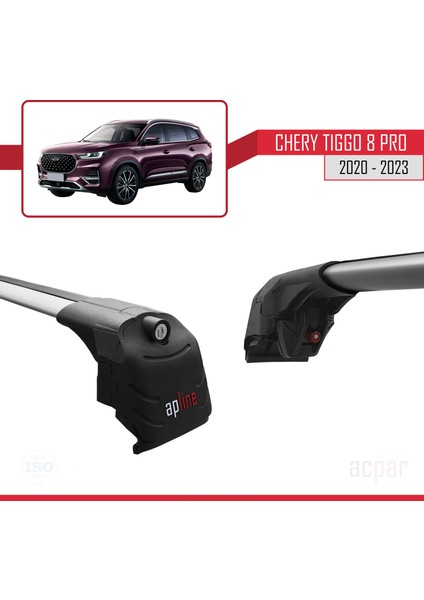 Chery Tiggo 8 Pro 2020 Sonrası ile Uyumlu Ace-2 Ara Atkı Tavan Barı Gri