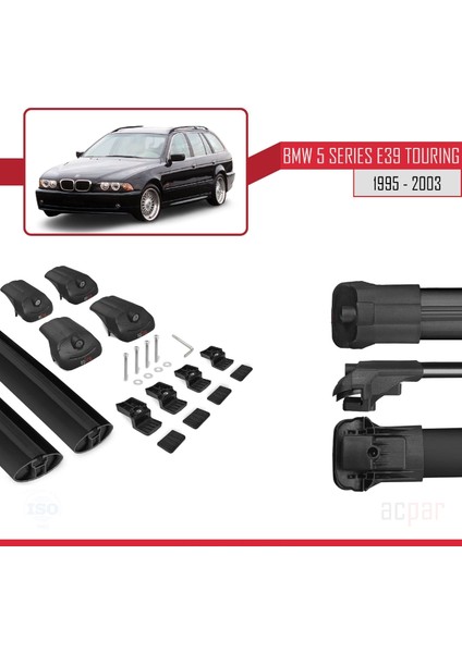 Bmw 5 Serisi (E39) Tourıng 1995-2003 Arası ile Uyumlu Ace-1 Ara Atkı Tavan Barı Siyah indirimleri
