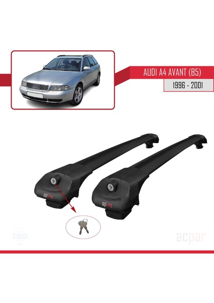 Audi A4 Avant (B5) 1996-2001 Arası ile Uyumlu Ace-1 Ara Atkı Tavan Barı Siyah fırsatları