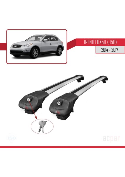 Infiniti QX50 (J50) 2014-2017 Arası ile Uyumlu Ace-1 Ara Atkı Tavan Barı Gri fırsatları