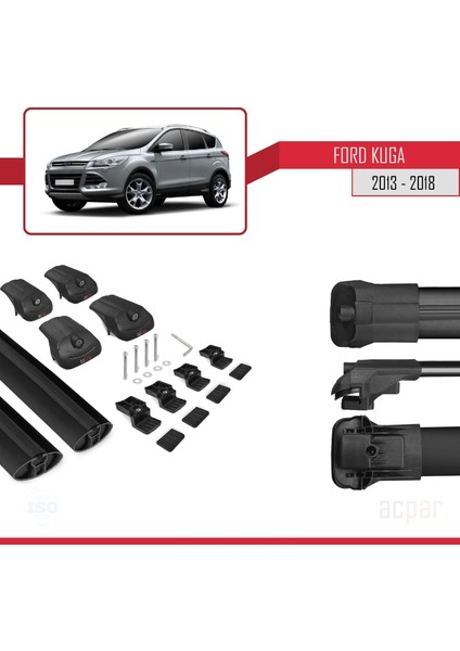 Ford Kuga 2013-2018 Arası ile Uyumlu Ace-1 Ara Atkı Tavan Barı Siyah indirimleri