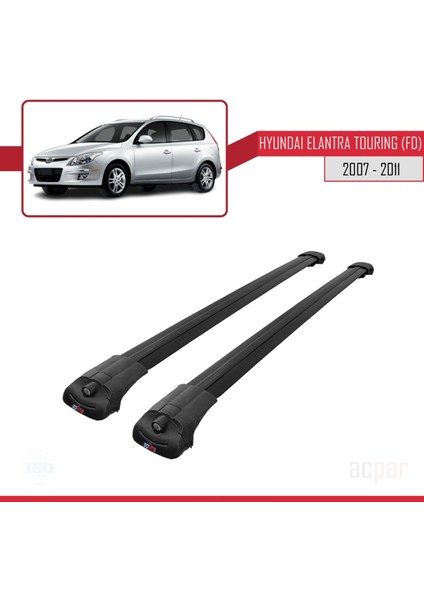 Hyundai Elantra Touring (Fd) 2007-2011 Arası ile Uyumlu Ace-1 Ara Atkı Tavan Barı Siyah modelleri