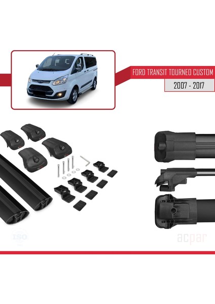 Ford Transit Tourneo - Custom 2007-2017 Arası ile Uyumlu Ace-1 Ara Atkı Tavan Barı Siyah indirimleri