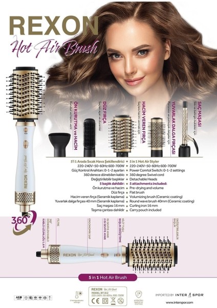 5in1 Hot Air Brush Saç Şekillendirme Cihazı