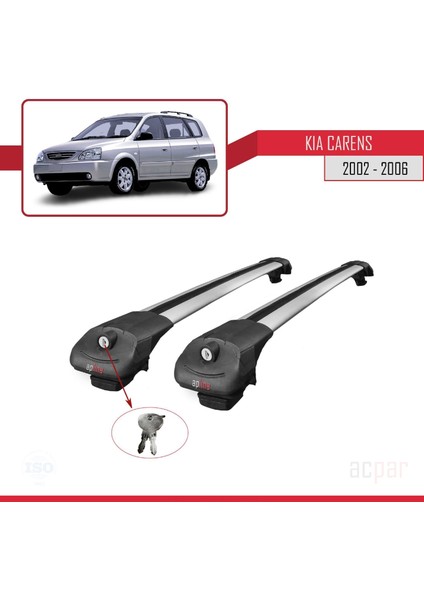 Kia Carens 2002-2006 Arası ile Uyumlu Ace-1 Ara Atkı Tavan Barı Gri