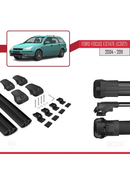 Ford Focus Estate (C307) 2004-2011 Arası ile Uyumlu Ace-1 Ara Atkı Tavan Barı Siyah indirimleri