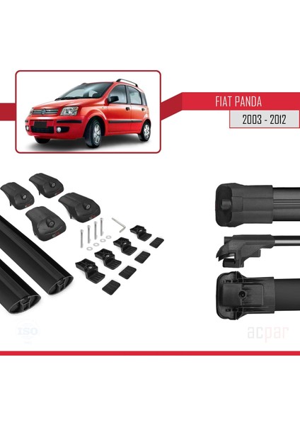 Fiat Panda 2003-2012 Arası ile Uyumlu Ace-1 Ara Atkı Tavan Barı Siyah indirimleri