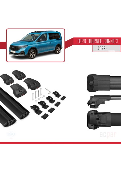 Ford Turneo Connect 2022 ve Sonrası ile Uyumlu Ace-1 Ara Atkı Tavan Barı Siyah indirimleri