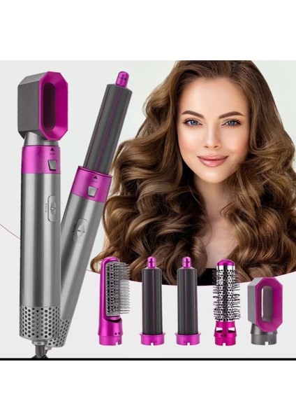 5 In 1 Profesyonel Saç Şekillendirici Fırça Taraklı Kurutma Fön Makinesi 1000 Watt