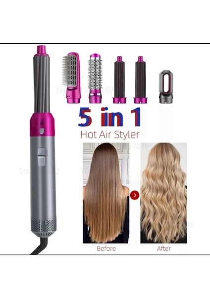 5 In 1 Profesyonel Saç Şekillendirici Fırça Taraklı Kurutma Fön Makinesi 1000 Watt modelleri