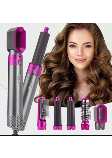 5 In 1 Profesyonel Saç Şekillendirici Fırça Taraklı Kurutma Fön Makinesi 1000 Watt