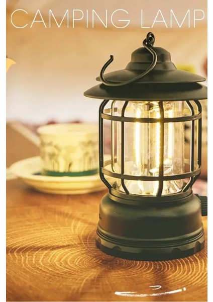 - Nostaljik LED Lamba - Kamp Lambası - Pilli