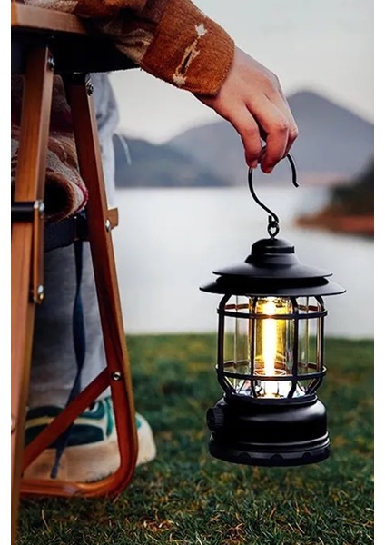 - Nostaljik LED Lamba - Kamp Lambası - Pilli