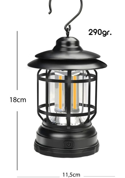 - Nostaljik LED Lamba - Kamp Lambası - Pilli