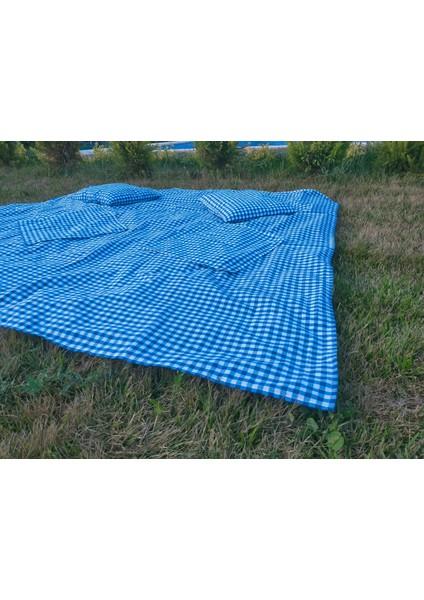 Mavi Pötikare Piknik Seti 5 Parça