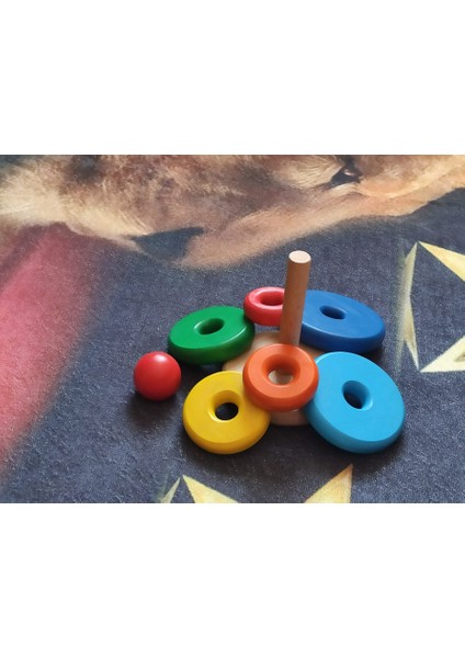 Doğal Ahşap Eğitici Oyuncak Renkli Toplu Kule indirimleri