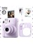 Instax Mini 12 Lila Fotoğraf Makinesi - Kıskaçlı Resim Standı ve Silikon Kılıf Seti 1