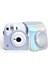 Instax Mini 12 Makine Uyumlu Silver Parlak Deri Kılıf 4