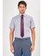 Erkek Lila Ekose Slim Fit Uzun Kol Gömlek 1