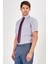 Erkek Lila Ekose Slim Fit Uzun Kol Gömlek 3