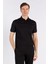 Erkek Siyah Düz Kısa Kol Polo Yaka T-Shirt 1