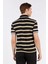 Erkek Siyah - Altın Striped Kısa Kol Polo Yaka T-Shirt 4