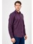 Erkek Koyu Mor Desenli Slim Fit Uzun Kol Gömlek 3