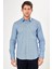 Erkek Mavi Desenli Slim Fit Uzun Kol Gömlek 1