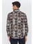 Erkek Kahverengi Multicolor Desenli Slim Fit Uzun Kol Gömlek 4