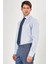 Erkek Açık Mavi Düz Slim Fit Uzun Kol Gömlek 3