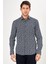 Erkek Lacivert Desenli Slim Fit Uzun Kol Gömlek 1