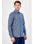 Erkek Mavi Desenli Slim Fit Uzun Kol Gömlek 3