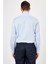Erkek Açık Mavi Desenli Slim Fit Uzun Kol Gömlek 2